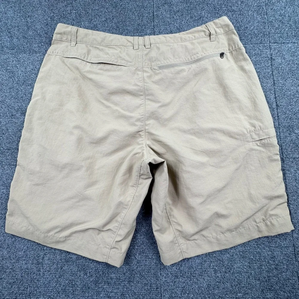 The North Face Mens Tan Khaki Nylon Hiking Shorts Size 38 Drawstring Trekking